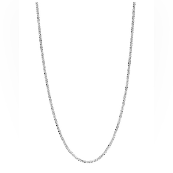 14K WHITE GOLD sparkle chain REAL GOLD 18” - Picture 4 of 15